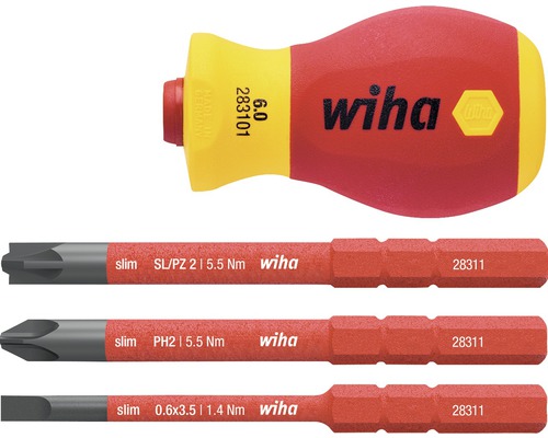 Șurubelniță Wiha cap interschimbabil electric slimvario Șurubelniță Wiha cu trei biți Slim