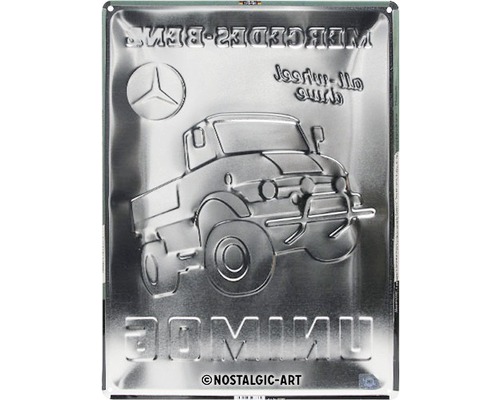 Placă metalică în relief Mercedes-Benz Oldtimer