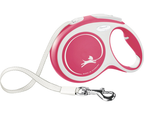 Lesă retractabilă Flexi cu curea și carabină