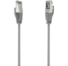 Cablu de rețea gri cu conectori RJ45 la ambele capete