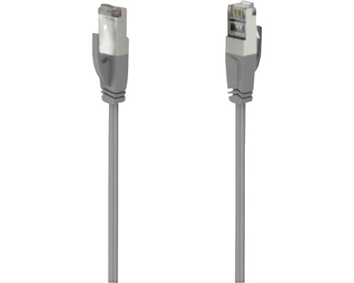 Cablu rețea date STP Cat 5e Hama 5m gri, incl. mufe RJ45 slim, protecție la îndoire Cablu de rețea cu conector RJ45 la ambele capete