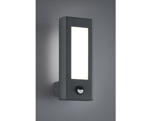 Aplică cu LED integrat Rhine 2x4,5W 900 lumeni, senzor de mișcare, pentru exterior IP54, antracit