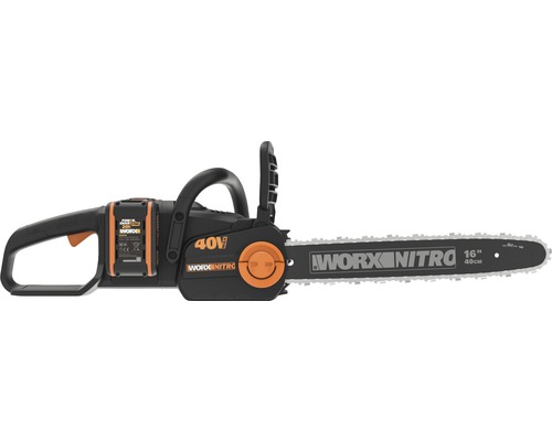 Fierăstrău cu lanț cu acumulator Worx Nitro cu 40 de volți și lungime de tăiere de 40 de centimetri