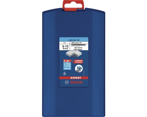 Set burghie Bosch Expert SDS plus-7X cu diametre de la 5 la 12 milimetri