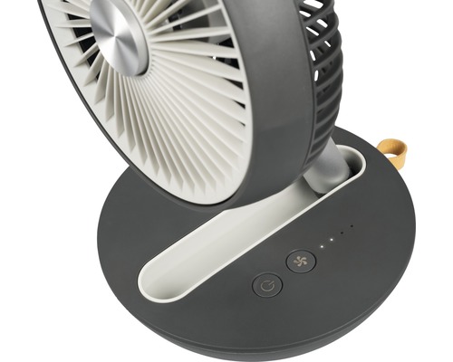 Ventilator de masă cu bază rotundă și butoane de control