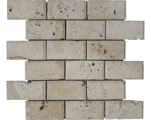 Mozaic travertin Light bizotat 30,5x30,5 cm Plăci de mozaic din travertin