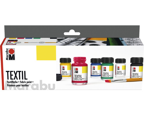 Set vopsele textile Marabu cu pensulă