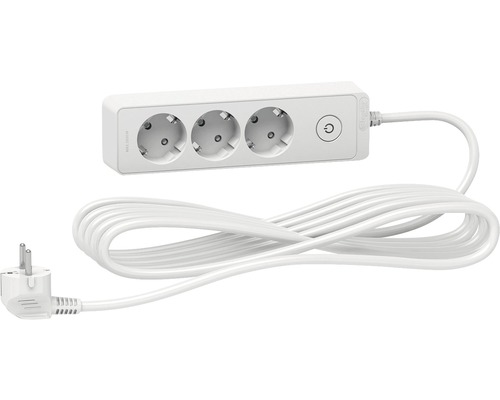 Prelungitor electric Schneider Unica 3 prize 5m 3680W alb, cu întrerupător Prelungitor cu trei prize și cablu