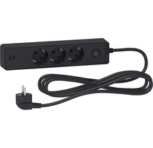Prelungitor cu trei prize și două porturi USB