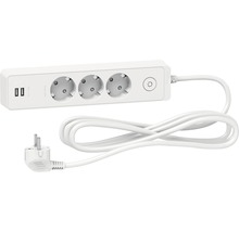 Bloc de prize cu trei prize și două porturi USB