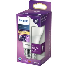 Bec LED cu senzor de mișcare Philips E27 8W 806 lumeni, glob mat A60, lumină caldă-thumb-2