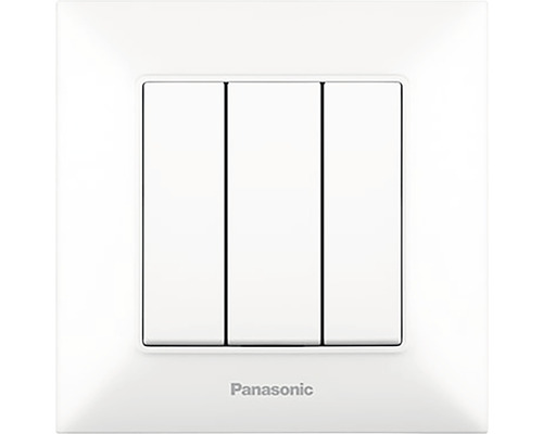 Întrerupător triplu Panasonic Arkedia Slim, alb, incl. ramă
