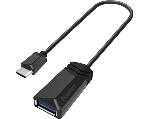 Cablu OTG adaptor USB tip C -> USB 3.1 Hama 15cm negru (conectori tată->mamă) Adaptor Hama USB-C tată la USB-A mamă