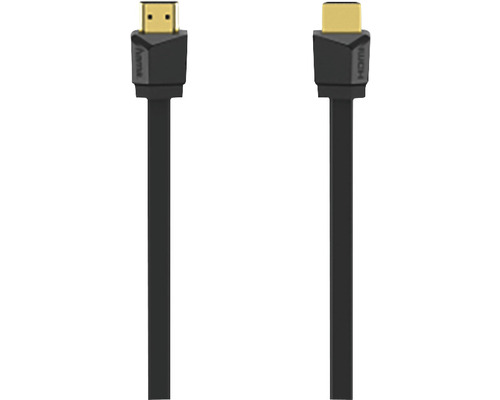 Cablu audio/video HDMI 2.0b 4K ultra HD Hama 1,5m plat, negru (conectori tată auriți)