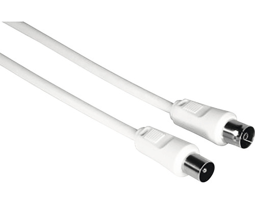 Prelungitor cablu coaxial Hama 1,5m 75dB alb, incl. mufe TV (mamă/tată) buc