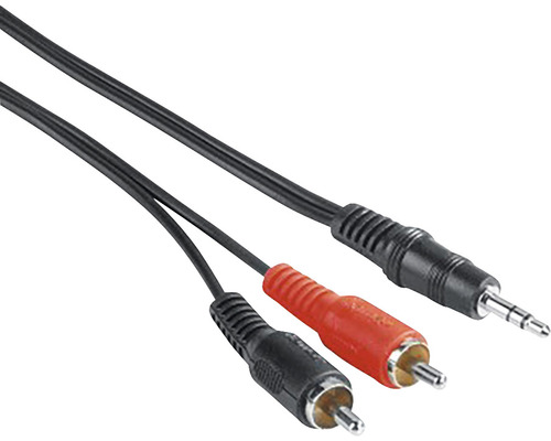 Cablu audio jack -> 2xRCA Hama 2m negru/roșu (conectori tată)