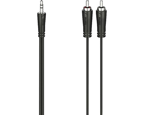 Cablu audio jack -> 2xRCA Hama 1,5m negru (conectori tată)