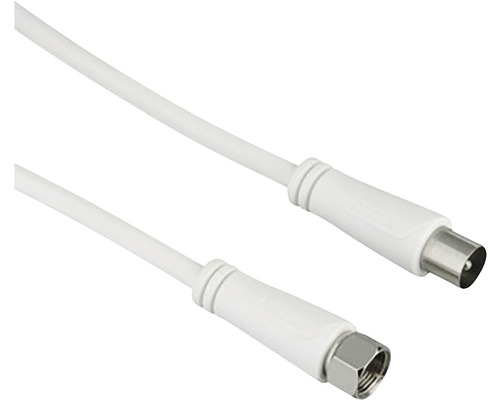 Cablu coaxial adaptor mufă F -> mufă TV Hama 1,5m 90dB alb (mamă/tată)