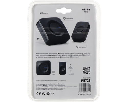 Ambalaj sonerie fără fir cu semnalizare optică