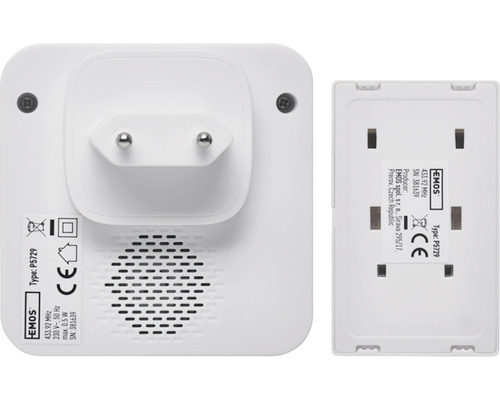 Sonerie fără fir EMOS P5729, spate cu mufă
