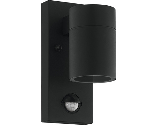 Aplică LED exterior Riga 2,8W 240 lumeni, senzor de mișcare, IP44, negru mat Lumină de perete neagră cu senzor de mișcare