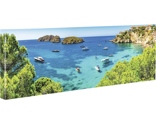 Imprimeu pe pânză cu golf cu bărci și insule