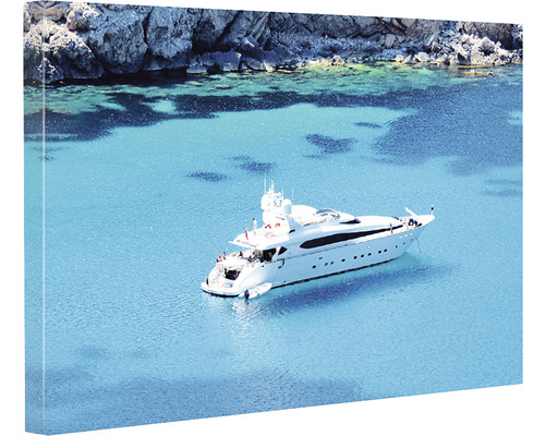 Tablou canvas cu motivul unui iaht în marea turcoaz