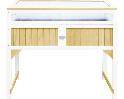 Jardiniere supraînălțată din lemn cu capac transparent