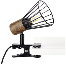 Lampă de citit Manama E14 max. 1x28W, clemă de fixare, negru/lemn