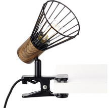 Lampă de citit Manama E14 max. 1x28W, clemă de fixare, negru/lemn
