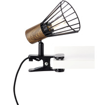 Lampă de citit Manama E14 max. 1x28W, clemă de fixare, negru/lemn