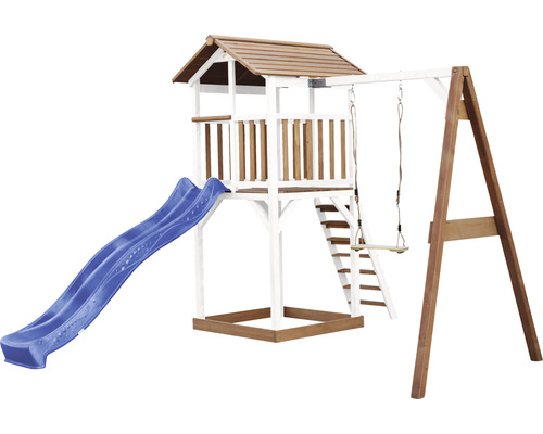 Turn de joacă cu tobogan și leagăn pentru grădină