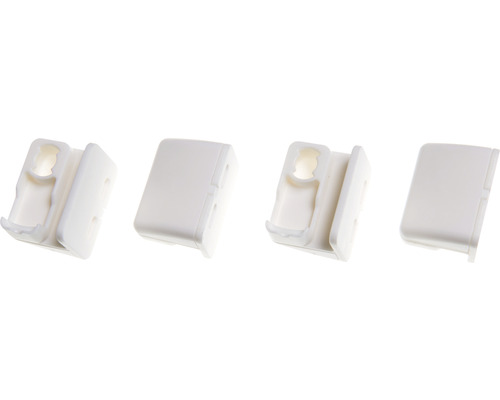 Patru suporturi din plastic pentru conectori de mobilier