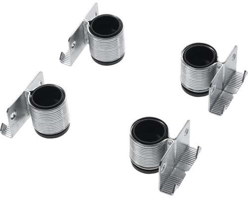 Picioare pentru nivelare corpuri Optifit OPTIkult/OPTIhwr Patru cleme metalice pentru fixarea țevilor