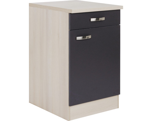 Corp inferior bucătărie Optifit Porto220, 50 cm, 1 ușă 1 sertar, antracit