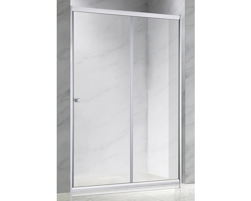 Ușă de nișă culisantă Belform Clear, 140x185 cm, sticlă securizată transparentă, profil crom