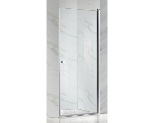 Ușă de nișă culisantă Belform Clear, 80x185 cm, sticlă securizată transparentă, profil crom