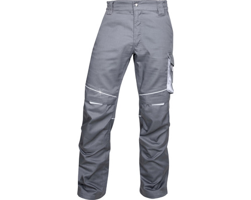Pantaloni de lucru gri cu buzunare și benzi reflectorizante