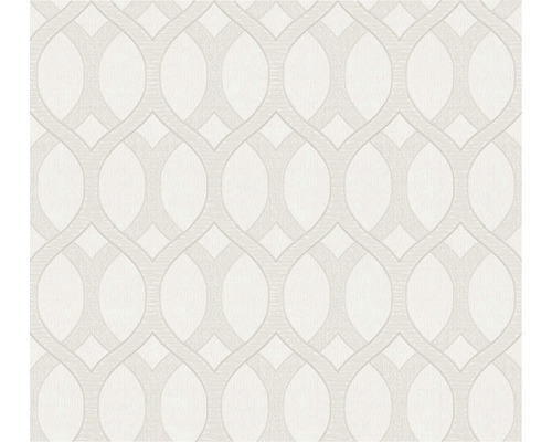 Tapet vlies Z72035 model geometric gri/alb 10,05x0,53 m Tapet cu model de grilă repetitiv