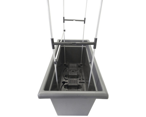 Strat înălțat cu suport pentru plante cățărătoare din plastic și metal