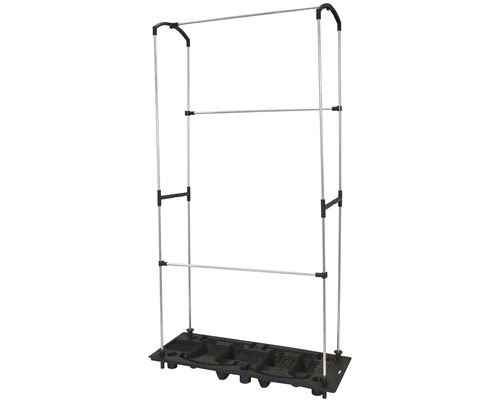 Suport pentru haine cu două bare și bază neagră