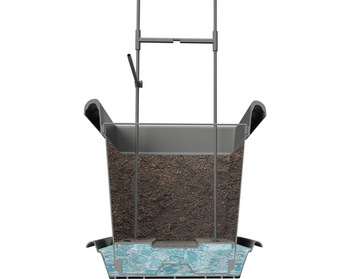 Jardinieră cu sistem de irigare și pământ