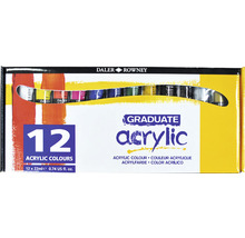 Set de vopsele acrilice Daler Rowney Graduate cu 12 tuburi