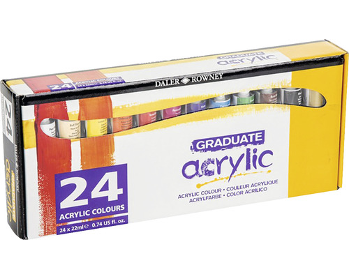 Set de vopsele acrilice Daler Rowney Graduate cu 24 de tuburi