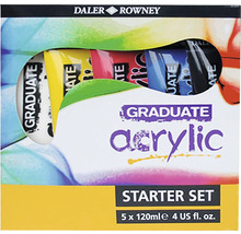 Set de început Daler Rowney Graduate de culori acrilice cu 5 tuburi de 120 ml