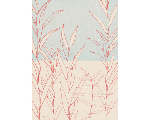 Fototapet vlies INX4-023 Plain 200x280 cm Ilustrație cu frunze ca decor de perete