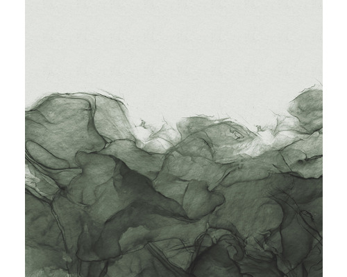 Pictură abstractă verde în acuarelă pe hârtie