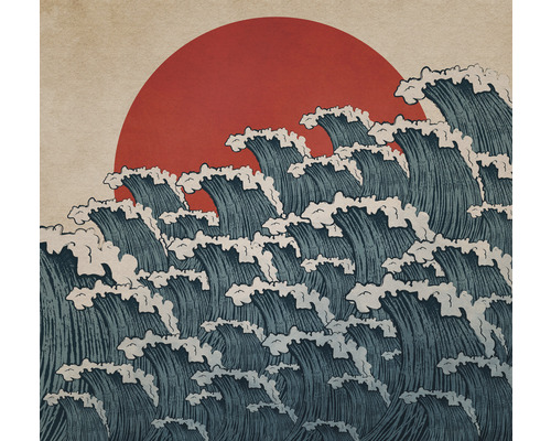 Ilustrație cu valuri și soare