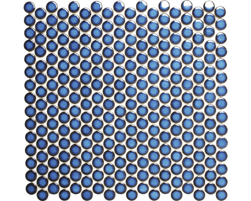 Mozaic piscină ceramic 451N albastru cobalt 32x30,5 cm Placă de mozaic cu pietre rotunde, lucioase