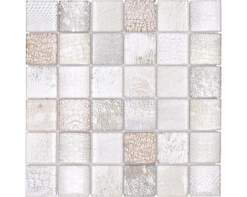 Mozaic sticlă XCM WL38 piele de reptilă bej 29,8x29,8 cm Plăci de mozaic cu diverse modele